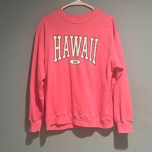Bright pink Hawaii oversized sweatshirt